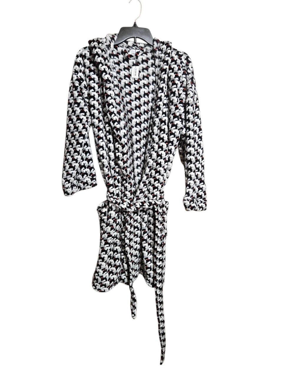 Vera Bradley Scottie Dogs Fuzzy Hooded Fleece Robe Size Small/medium!